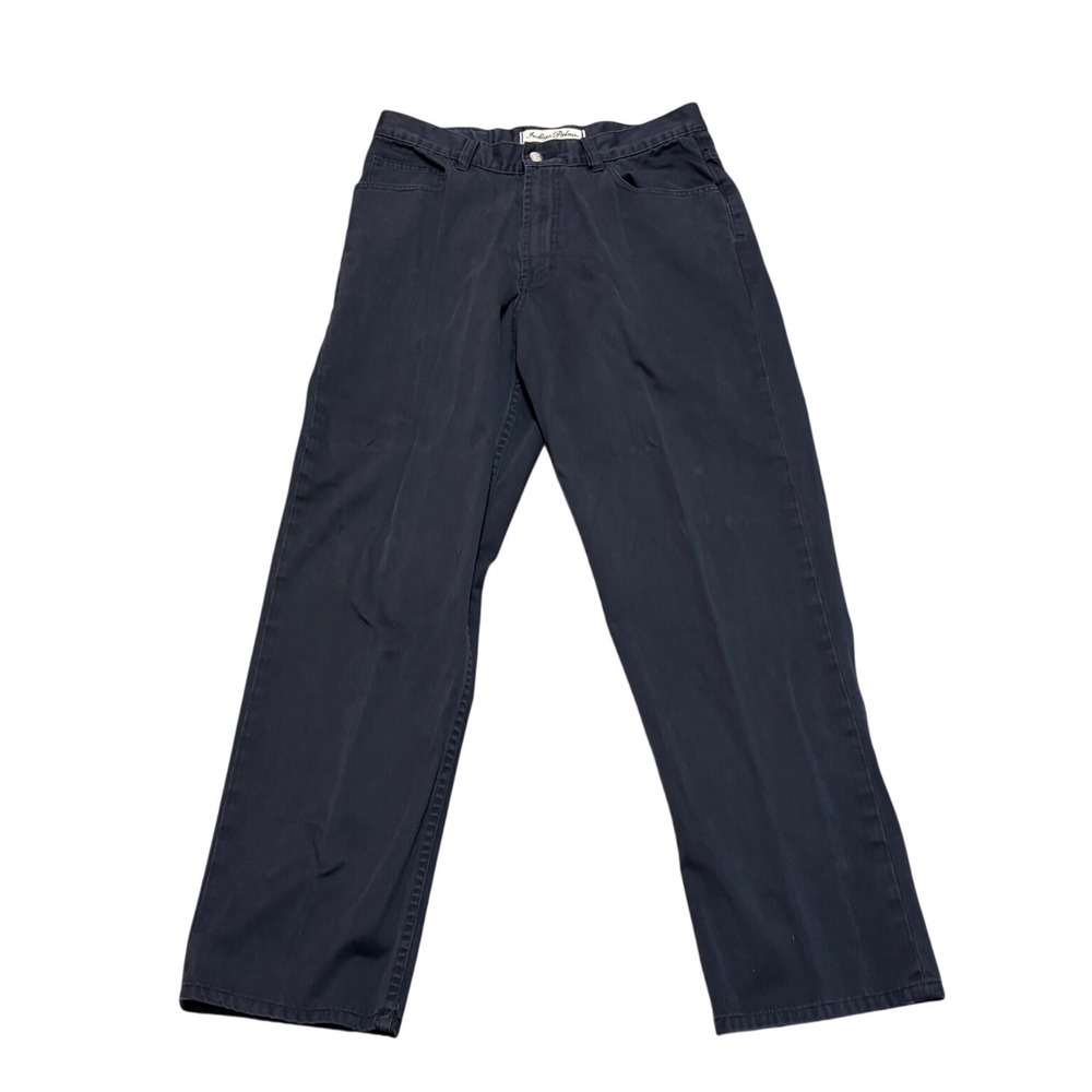 Indigo Palms Tommy Bahama Mens Relaxed Fit Navy Blue Cotton Twill Pants 33x30